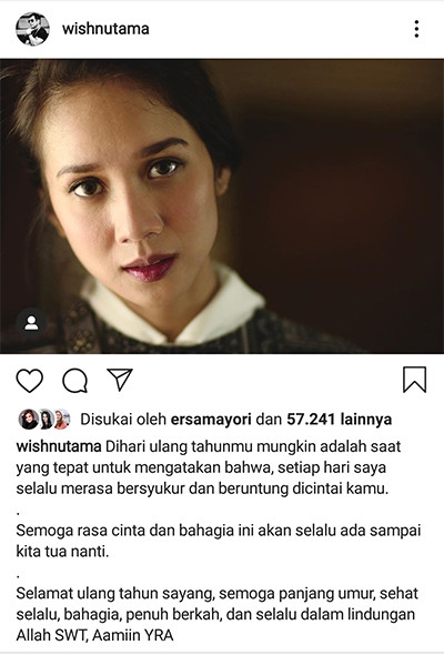 Istri Berulang Tahun, Wishnutama Kirim Ucapan Mesra
