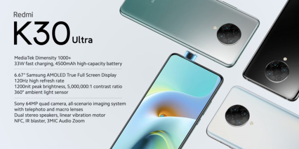 Redmi K30 Ultra Usung Layar 120Hz dan Chipset Dimensity 1000 Plus