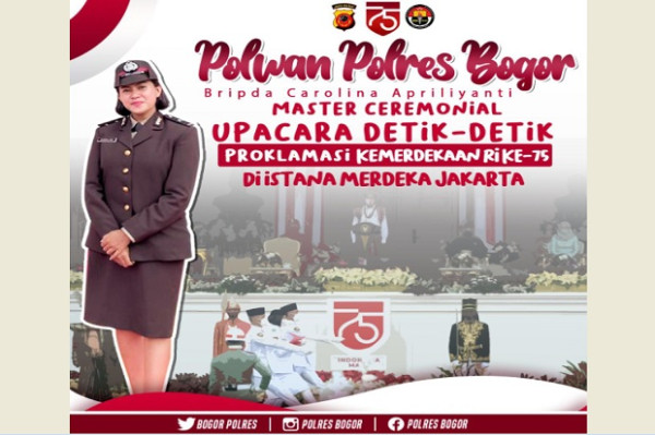 Bripda Pol Carollina, Polwan Cantik MC Utama HUT ke-75 RI di Istana Negara