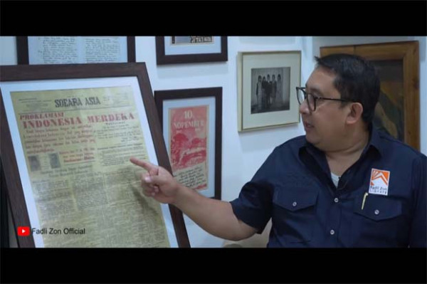 Fadli Zon Pamer Koleksi Perpustakaan, Ingatkan Cita-Cita Kemerdekaan