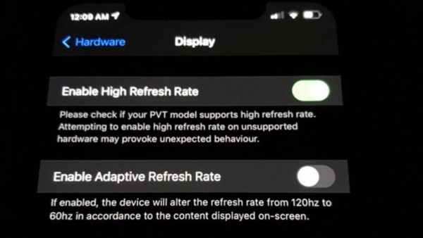 Bocoran Gambar Ungkap Apple Uji Refresh Rate 120Hz di iPhone 12 Pro Max 5G