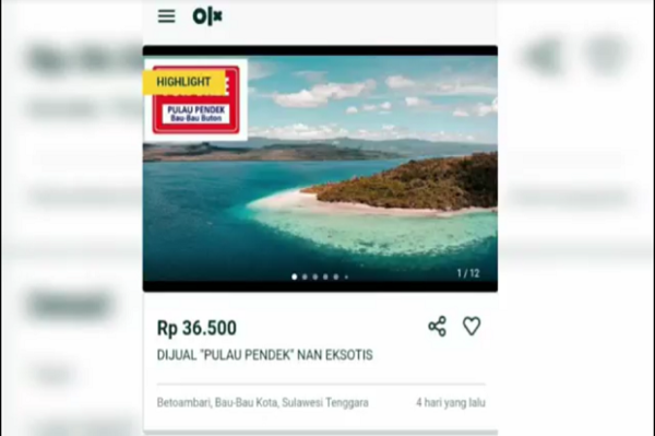 Heboh! Situs Online Jual Pulau di Kabupaten Buton Rp36.500/Meter