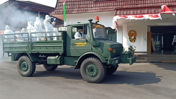 Cegah Covid-19, Puspalad Lakukan Penyemprotan Disinfektan di Secapa AD