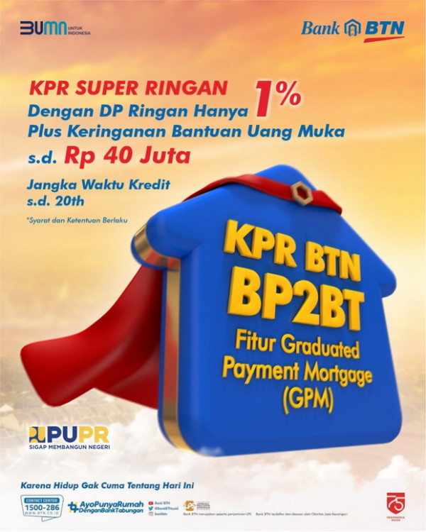 Kejar Penyaluran KPR Subsidi, Bank BTN Rilis Fitur Anyar KPR BP2BT