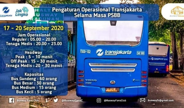 Ini Rute Transjakarta yang Beroperasi pada Kamis 17 September 2020