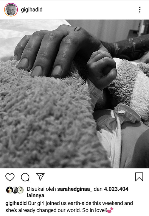 Lahirkan Anak Pertama, Gigi Hadid Bagikan Pesan Menyentuh