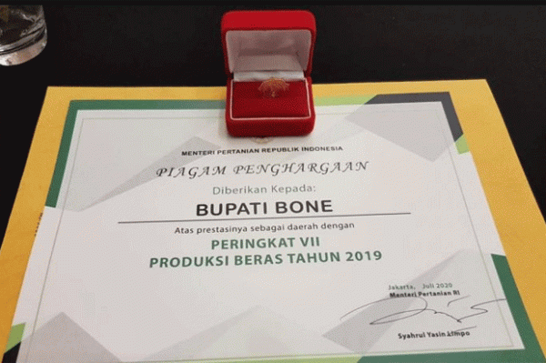 Produksi Beras Kabupaten Bone Masuk Peringkat 7 Nasional
