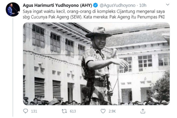 Pajang Foto Sang Penumpas PKI, AHY Ajak Rekonsiliasi Nasional