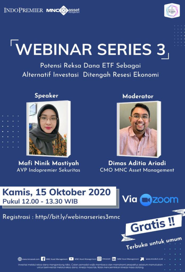 Bulan Inklusi Keuangan, MNC Asset Management Gelar Webinar Potensi Investasi Reksadana