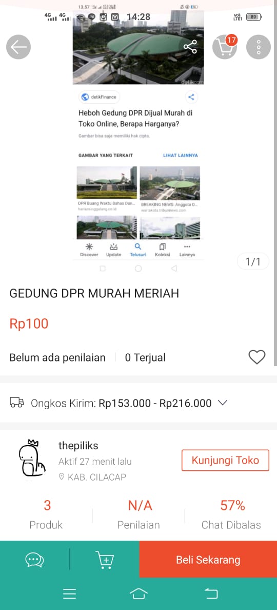 Di-Takedown Berulang Kali, Seller Gedung DPR Terus Bermunculan