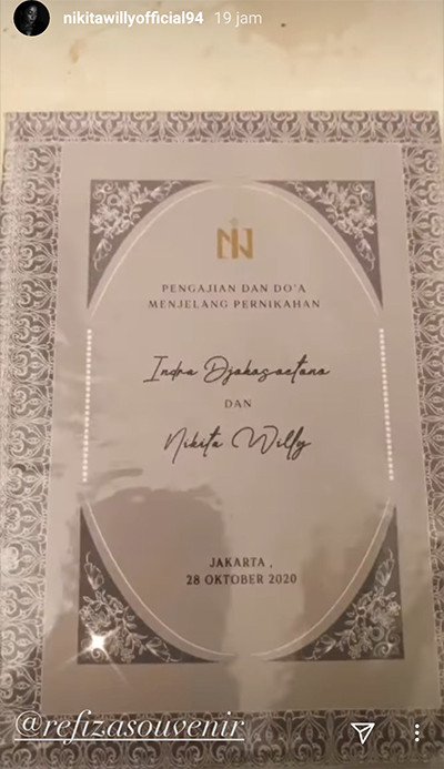 Persiapan Pernikahan Nikita Willy pada 28 Oktober, dari Buku Panduan Tamu hingga Swab Test