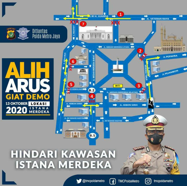 Demonstran Kembali Serbu Istana, Ini Sejumlah Titik Jalan yang Dialihkan