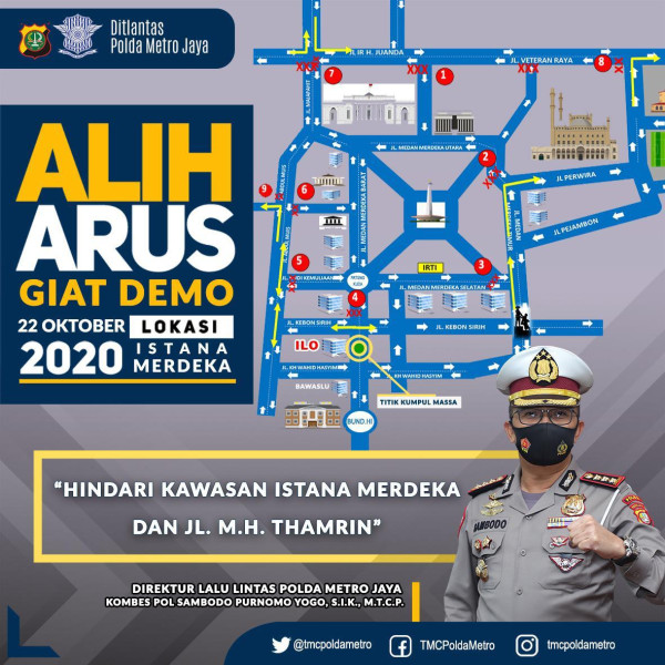 Ada Demo Tolak Omnibus Law, Polda Metro Alihkan Arus Lalu Lintas