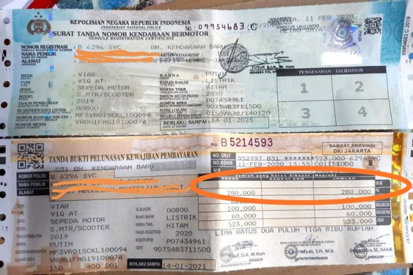 Sama-sama Listrik, STNK Viar Q1 Lebih Mahal dari Gesits