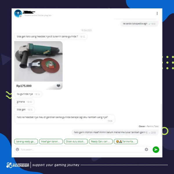 Kocak, Ngebet Headset Gaming, Pembeli Tawarkan Barter dengan Mesin Gerinda