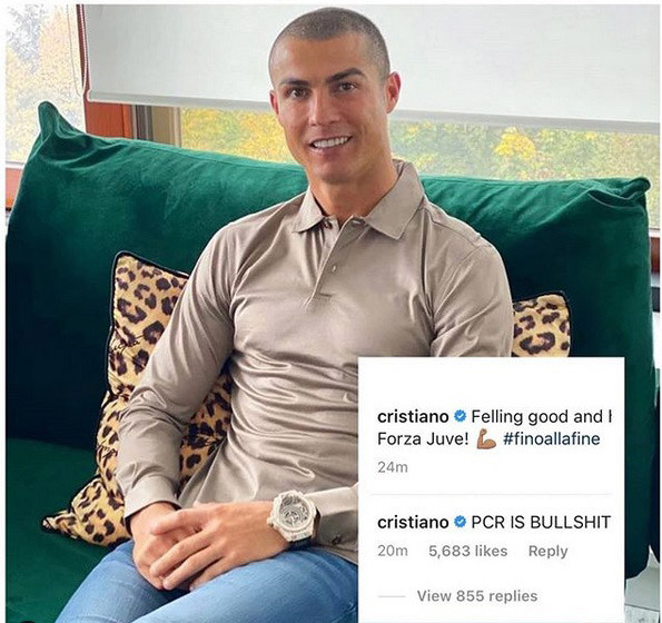 Gara-Gara Tulis PCR Omong Kosong, 4.000 Netizen Serang Medsos Ronaldo