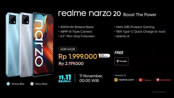 Asyik Buat Nge-Game, Harga realme narzo 20 Series di Indonesia Bikin Ngiler