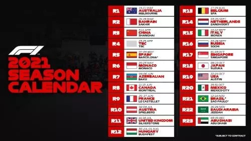 F1 Rilis Jadwal Sementara untuk Musim 2021, Ada 23 Seri