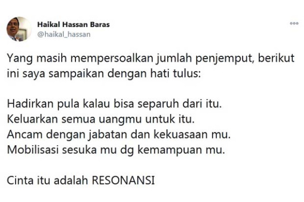 Massa Penjemput Habib Rizieq Dipersoalkan, Ustaz Haikal: Cinta Itu Resonansi