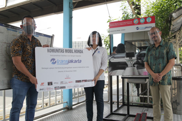Unik, Komunitas Honda Sumbang Fasilitas Cuci Tangan Berbentuk Dasbor Mobil