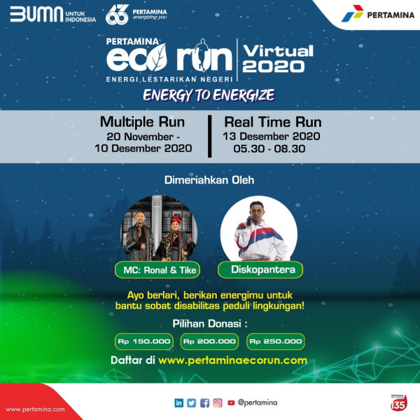 3000 Runner Peduli Disabilitas Mulai Multiple Run di Pertamina Virtual Eco Run 2020