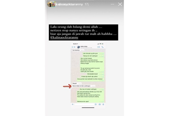 Pacaran dengan Vicky Prasetyo, Kalina Oktarani Sebut Nama Tuhan