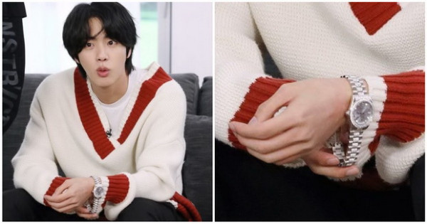Intip Gaya Jin BTS, Kenakan Sweater Rp900 ribuan dan Jam Tangan Rp1,4 M