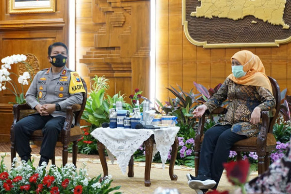 Bangun Sinergitas, Kapolda Jatim Sowan ke Pangdam Brawijaya dan Khofifah