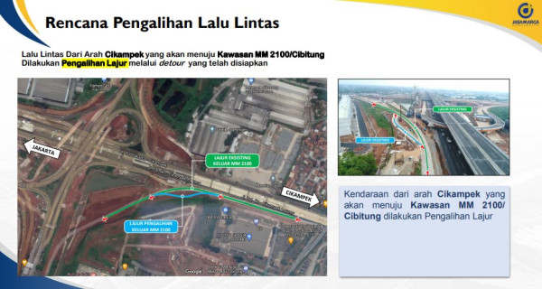 Ada Pengerjaan Jalan di Tol Jakarta Cikampek, Lalu Lintas Keluar Cibitung Arah Jakarta Ditutup Sementara