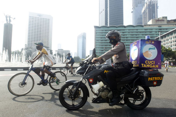 Desain Unik Motor Samapta Polda Metro, Dilengkapi Wastafel Portable