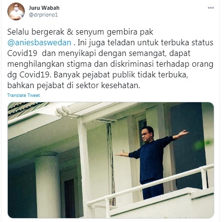 Ahli Epidemi Puji Anies Baswedan yang Terbuka dan Tetap Gembira
