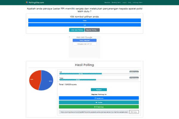 Beredar Polling soal Percaya Tidaknya Laskar FPI Serang Polisi, Cek Hasilnya
