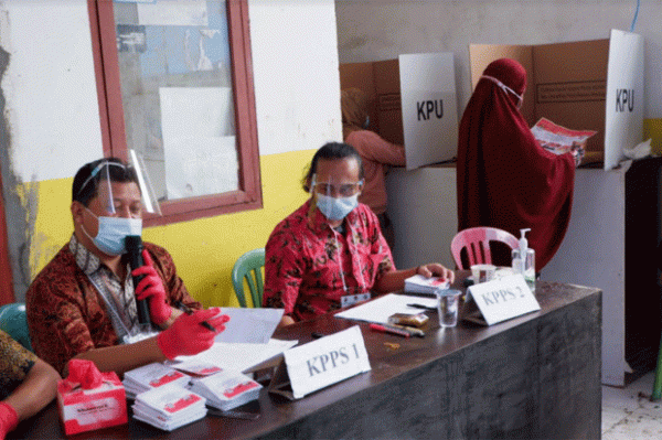 Penerapan Protokol Kesehatan di TPS Pilwalkot Makassar