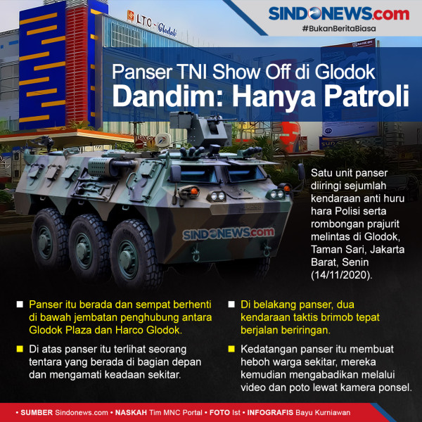 Panser TNI Show Off di Glodok, Dandim: Hanya Patroli