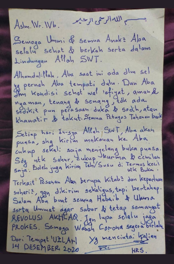 Habib Rizieq Puasa di Sel, Sahurnya Minta Dibawakan Kurma dan Cemilan