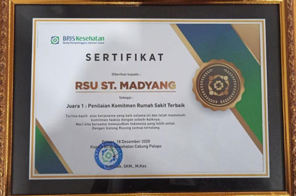 BPJS Kesehatan Beri Penghargaan RSU St Madyang Palopo