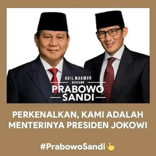 Prabowo-Sandi Jadi Menteri Jokowi, Memenya Bikin Ngakak
