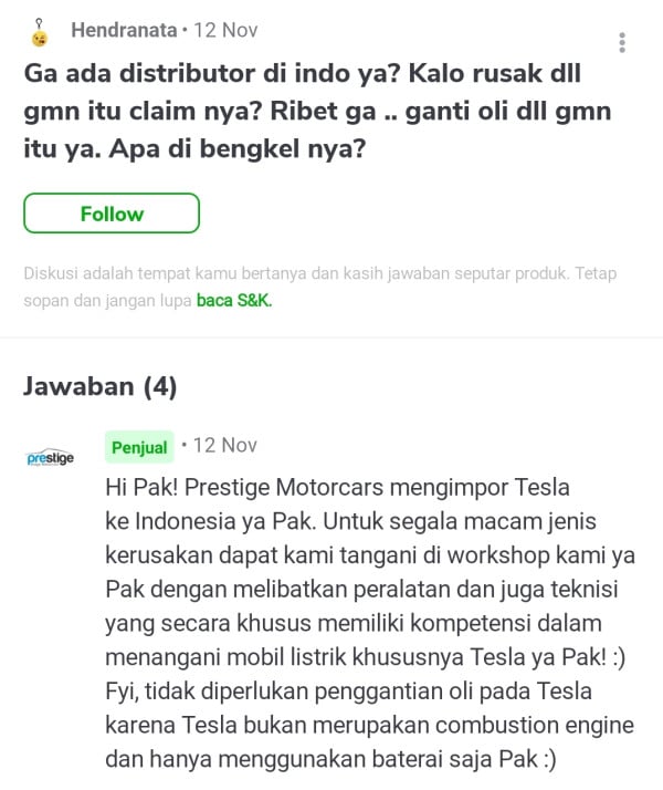 Kumpulan Pertanyaan Netizen Soal Tesla di Tokopedia yang Bikin Ngakak