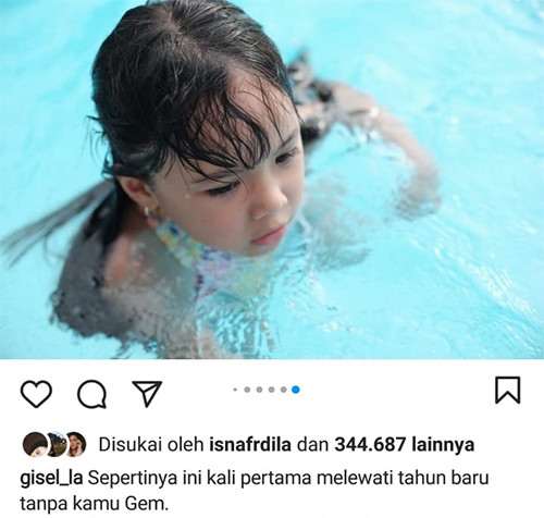 Bakal Lewati Pergantian Tahun Tanpa Anak, Gisel Tulis Pesan Haru untuk Gempi