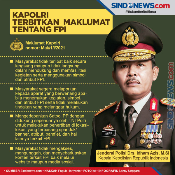 Maklumat Kapolri Larang Masyarakat Sebarluaskan Konten Terkait FPI, Ini Sikap Dewan Pers