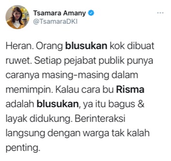 Komentari Aksi Blusukan Risma, Cuitan Tsamara PSI Diserbu Warganet