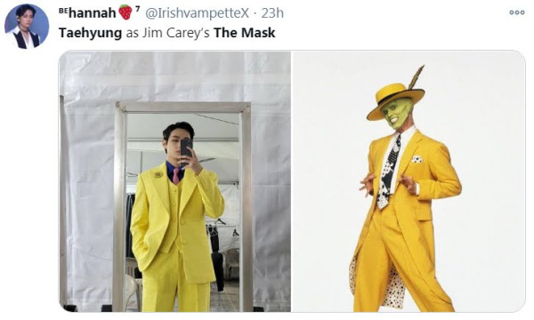 11 Meme Kocak V BTS dengan Jas Kuning Mentereng