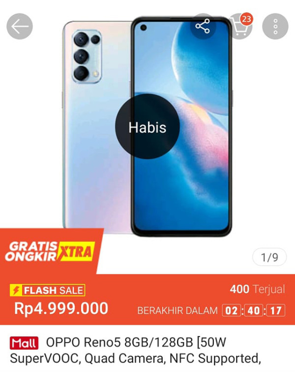 400 Unit Oppo Reno5 Ludes Diborong Konsumen dalam 3 Menit!