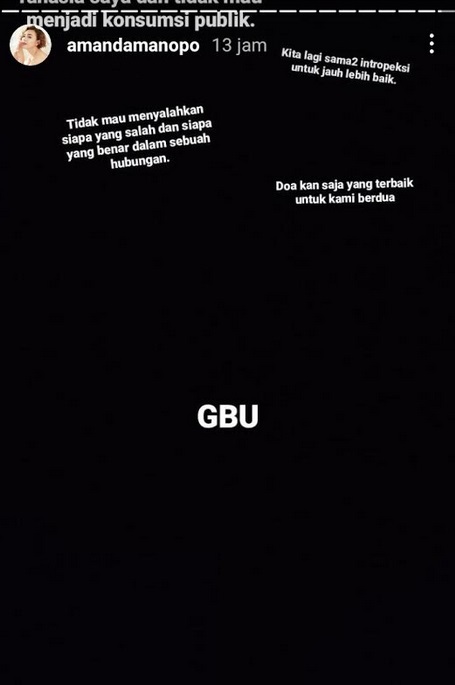 Billy Syahputra dan Amanda Manopo Sama-sama Introspeksi Diri