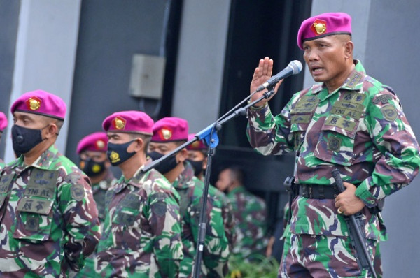 25 Taruna AAL Tiba di Sarang Petarung, Ini Pesan Komandan Brigif 2 Marinir