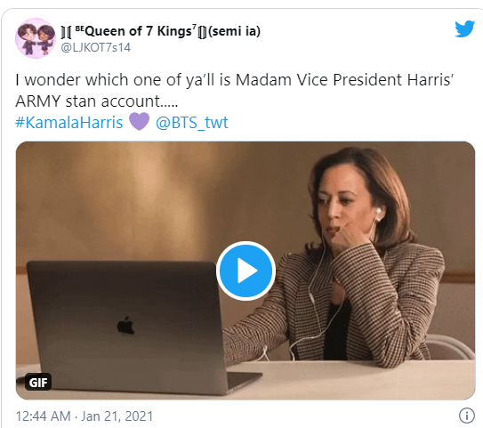 Dua Fakta yang Bikin ARMY Menduga Wapres AS Kamala Harris adalah Penggemar BTS