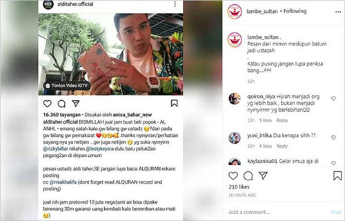 Aldi Taher Ngaku Ustad, Sindir Rizky Billar dan Lesti: 'Nikah Dulu Baru Pegang-pegangan'