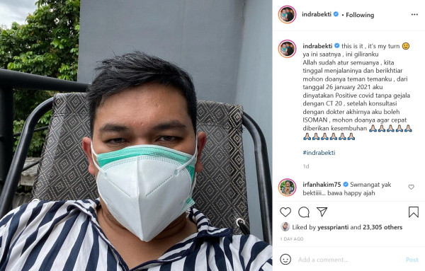 Positif Covid 19, Indra Bekti: Ini Giliranku, Allah Sudah Atur Semuanya
