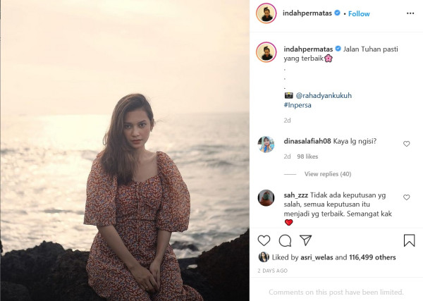 Disebut Netizen Tengah Hamil, Indah Permatasari Malah Tertawa