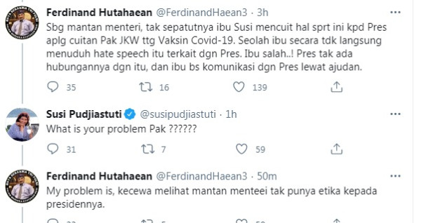Susi Minta Jokowi Imbau Stop Ujaran Kebencian, Eks Politikus Demokrat Geram